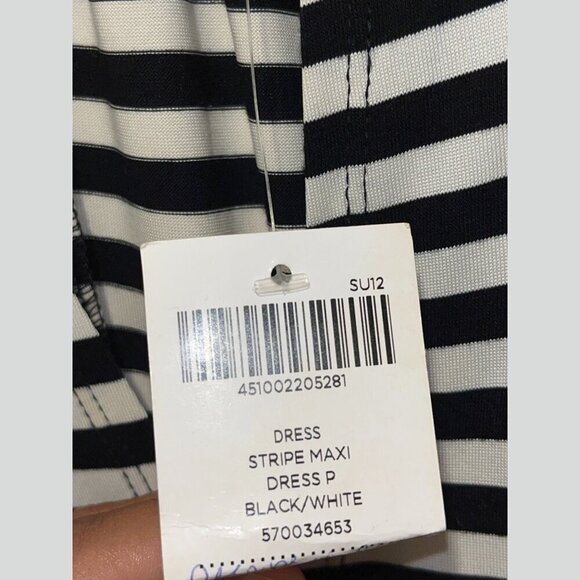 NWTChico's Black & White Striped Sleeveless V-Neck Maxi Dress Women’s Size 1X - Picture 8 of 9